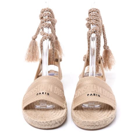 christian dior lace up espadrilles|christian dior sandals with strap.